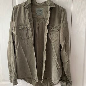 Green American Eagle Button Up
